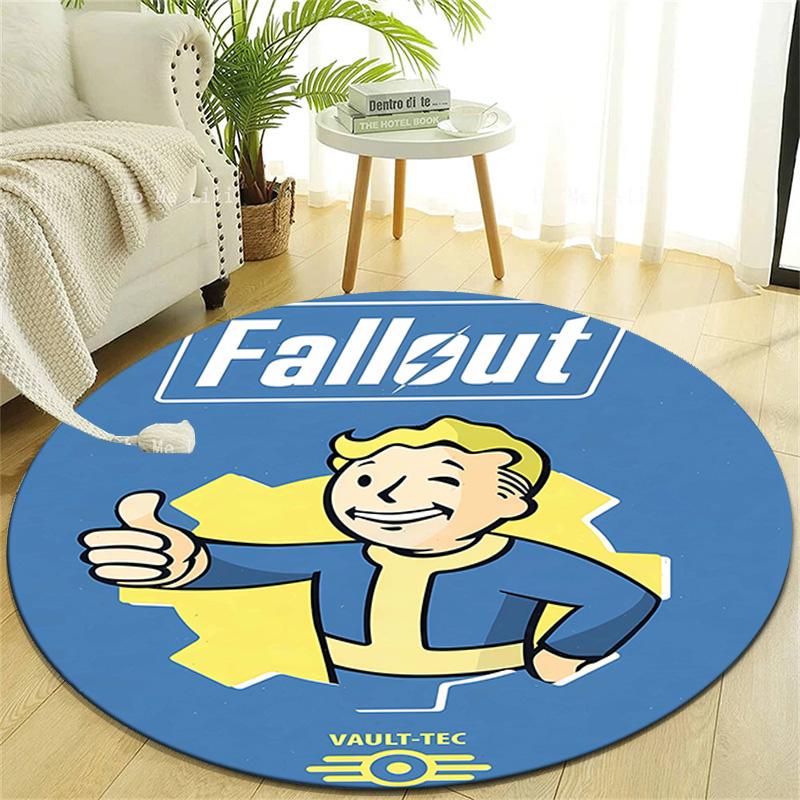 1pc NUKA-BOMBS Fallout1 Design Printed Area Round Carpet for Bedroom Living Room Home Decor Rugs Mat Non Slip Mat Rug for Bedside