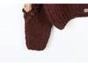 French Lazy Style Chunky Knit Cardigan with 3D Floral Crochet - Age-Reducing Autumn/Winter Sweater Coat