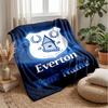 Everton FC Benutzerdefinierter Name Text Flanelldecke Fußball Logo Personalisierte Fleece-Wurfdecke Besonderes Geschenk für Sofa Schlafzimmer Zuhause