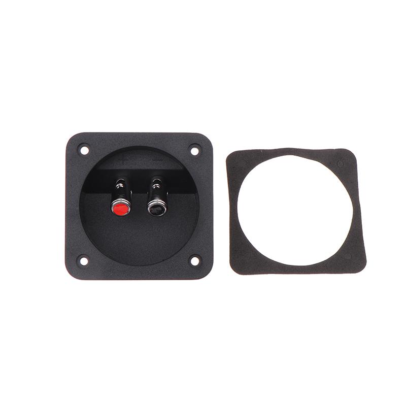 

Rear Back Panel Speaker Box Wiring Terminal Plug with 2 Banana Jack Gilded Subwoofer Stereo round Boxes Plug Speaker Terminal