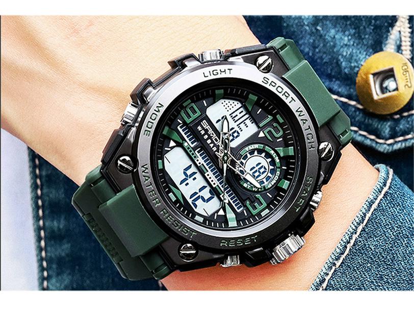 Sanda 6024 Outdoor Sports Shockproof Waterproof Luminous Watch - Unisex Multifunctional Electronic Watch