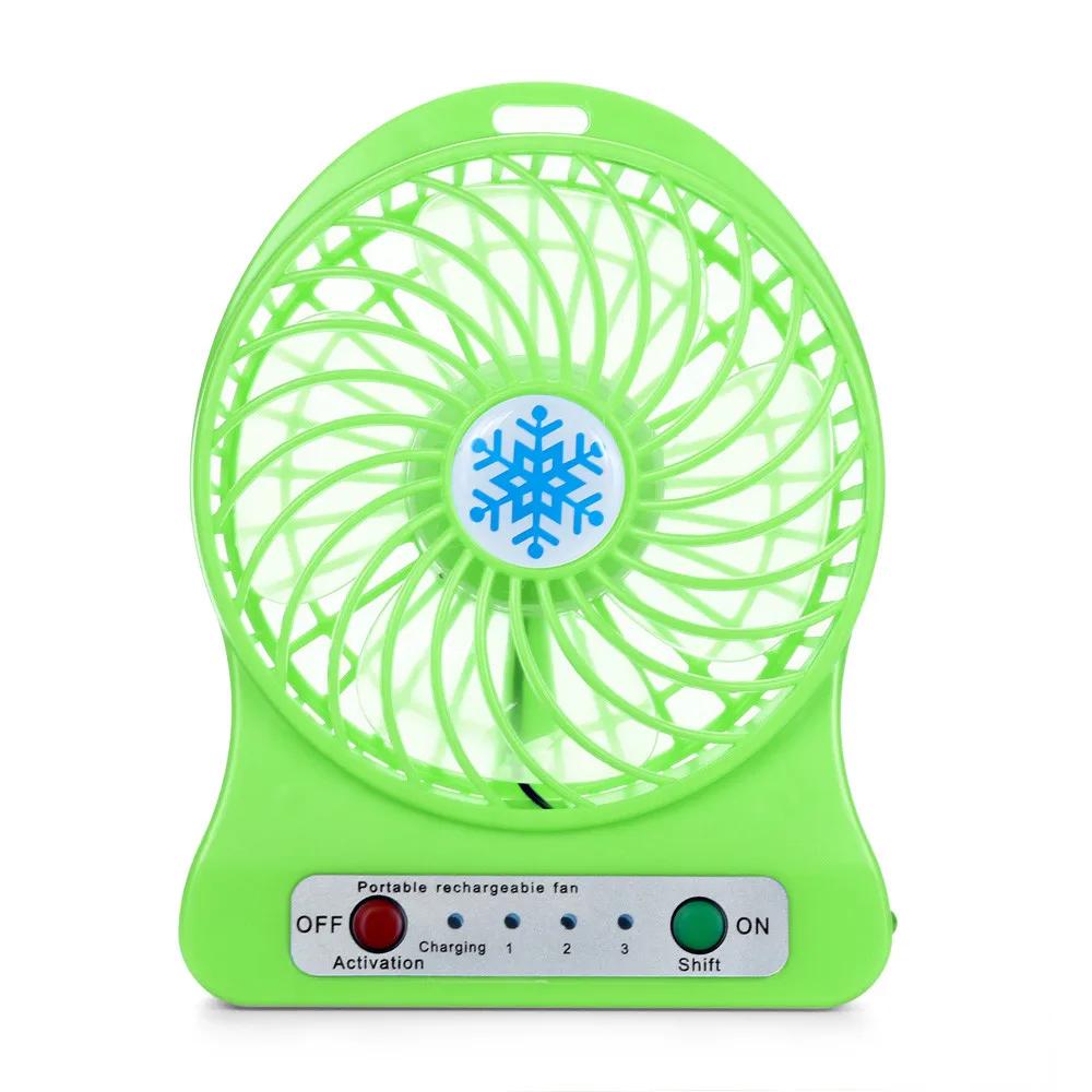 Mini Portable Fan Usb Rechargeable Fan Portable Rechargeable LED Light Fan Cooler Mini Desk USB 18650 Battery Cooling Fans
