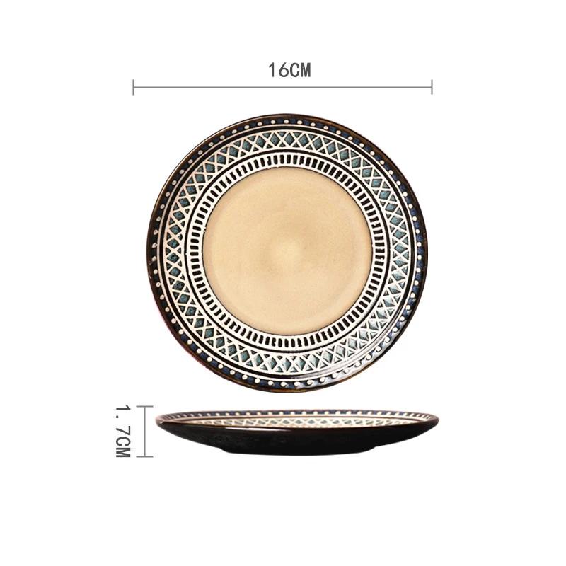 5-7-Zoll-Knochenteller Kreatives handbemaltes unterglasurfarbenes Keramikgeschirr Kaltes Gericht Obst Dim Sum Teller Snack Haushaltsgeschirr