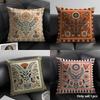Folk Art Floral Summer Woodland Cushion Cover Durable Hypoallergenic Organic Linen Short Pillow Cover Washable