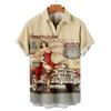 Shirts For Men 3d Vintage Fashion Violin Rocker Printed Rockabilly Hawaiian Shirt Short Sleeve Tops Outdoor Street Clothing