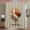2D Flat Printing 2pcs Curtains Cute Chicken Pumpkin Harvest Digital Printed Polyester Drapes Festive Wall Decor Perfect for