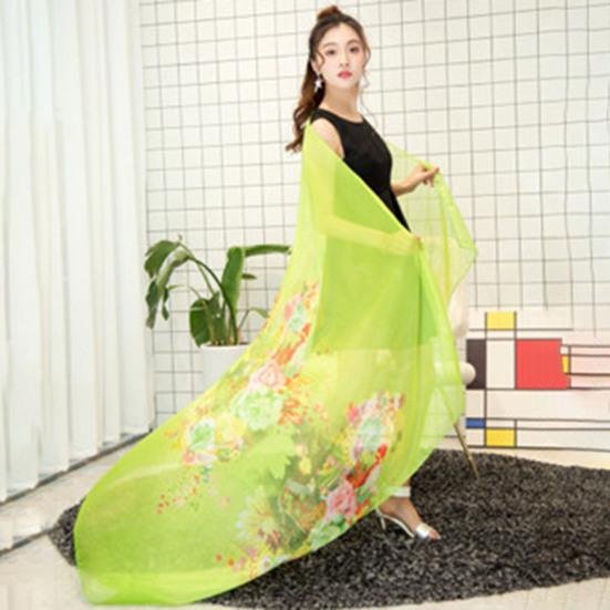 Bufanda de gasa con estampado de colores vibrantes, chal con protección solar, toalla de playa de gran tamaño, traje de baño, Tops, vestidos, cubierta Extra grande