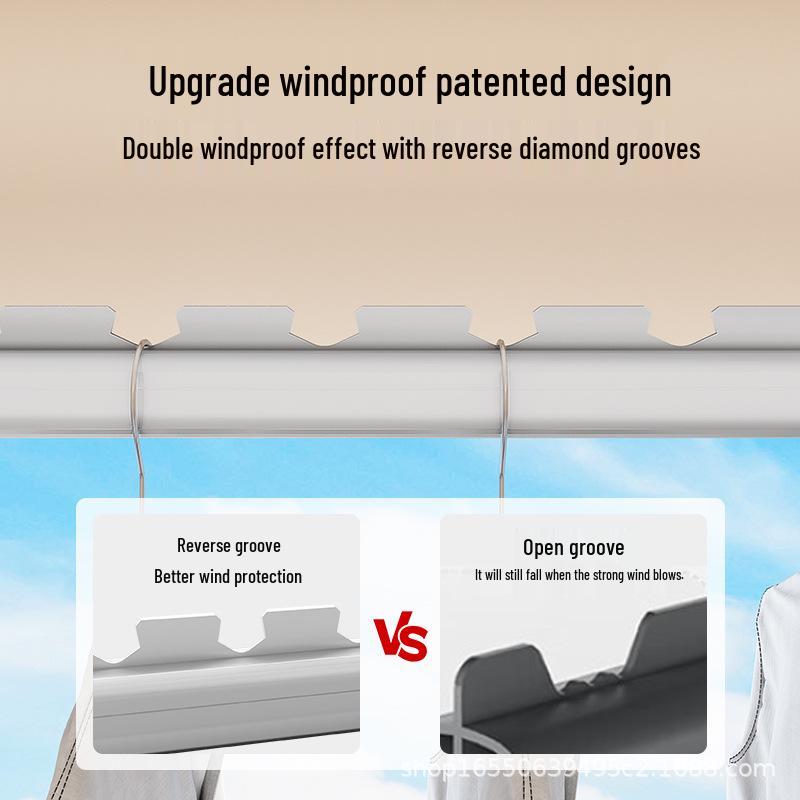 Wall-Mounted Folding Clothes Rack - Invisible, One-Piece Side-Hanging