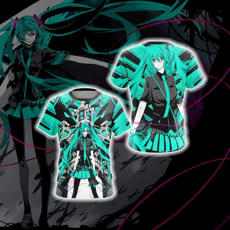 2026 New Japanese Virtual Idol Hatsune Miku Printed Short Sleeve Unisex Large Relaxed Breathable T-shirts =