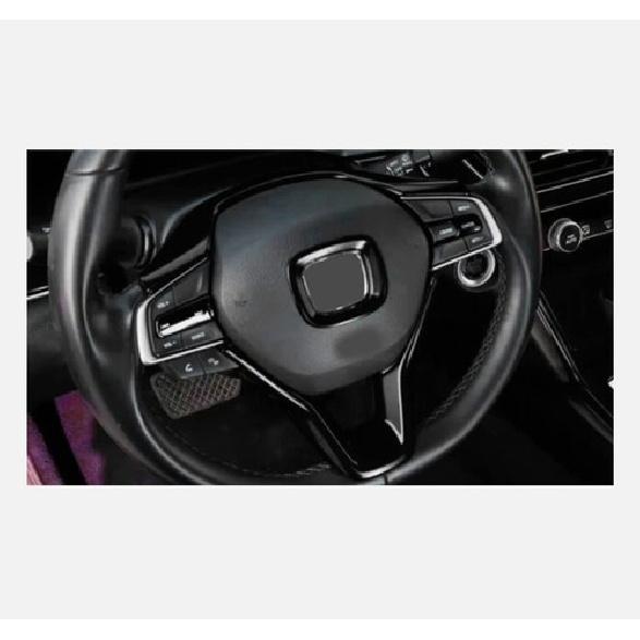 For Honda Accord 10th 18-22 Bright Black Steering Wheel Border Panel Cover Trim