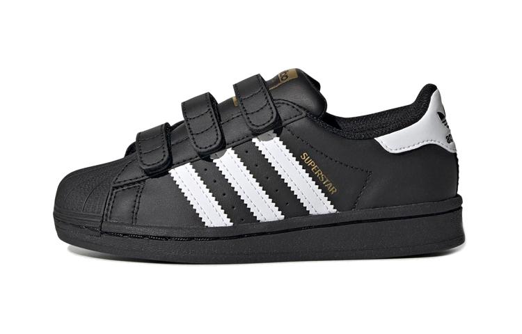 

Adidas Originals SUPERSTAR Fashion Anti kick Low top Skateboard Shoes Black White Children Aged 3 7 Years Old EF4840 30.5