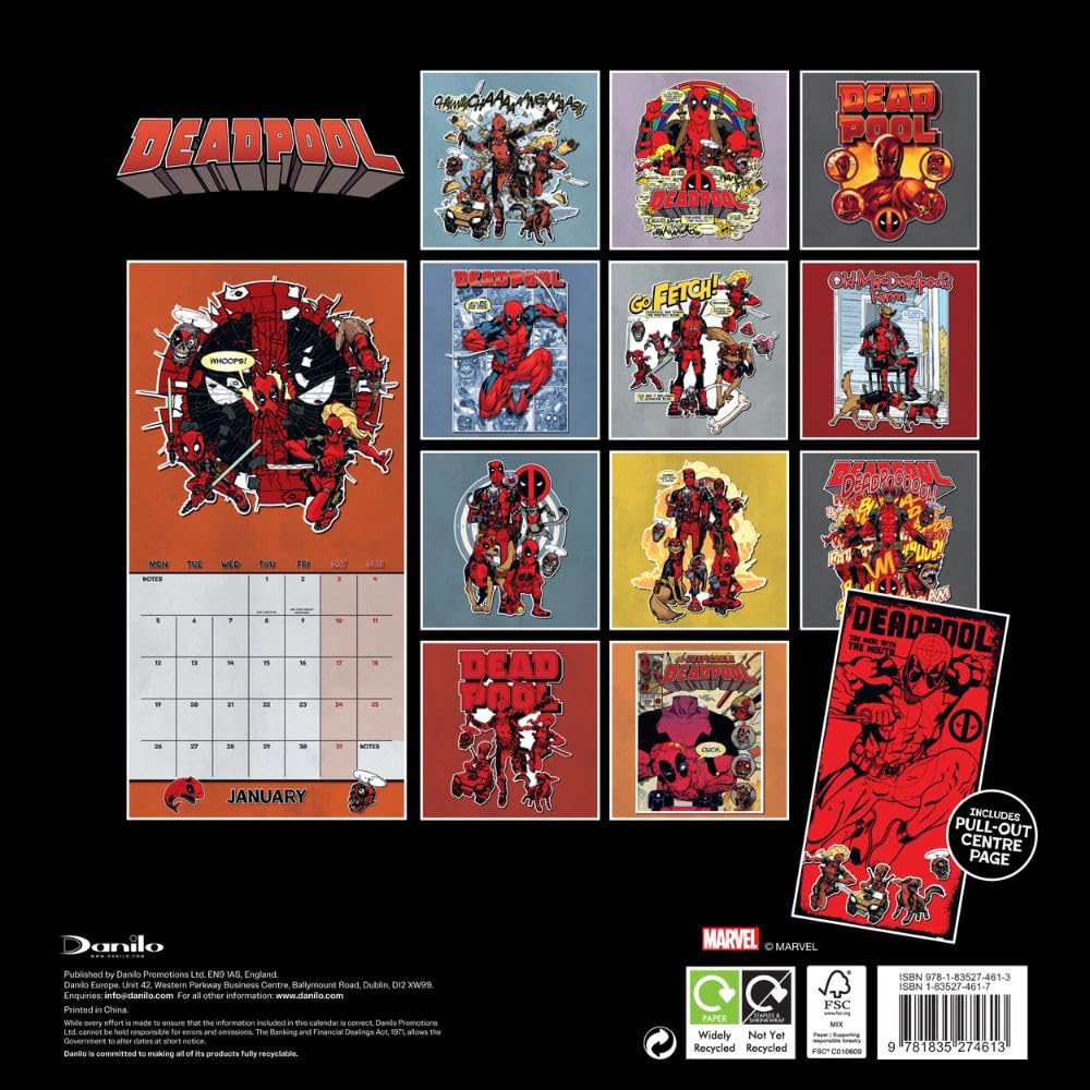 Deadpool 2026 Square Wall Calendar