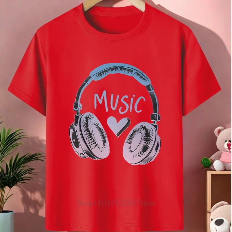

Music Graphic Print Tshirts Summer Children Clothing Boys Girls Funny Colorful Tops Kids Crew Neck Short Sleeve Tshirts S