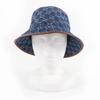 Pristine GUCCI hat GG Jacquard Lamb Leather Denim Bucket Hat Women L 816543 Used