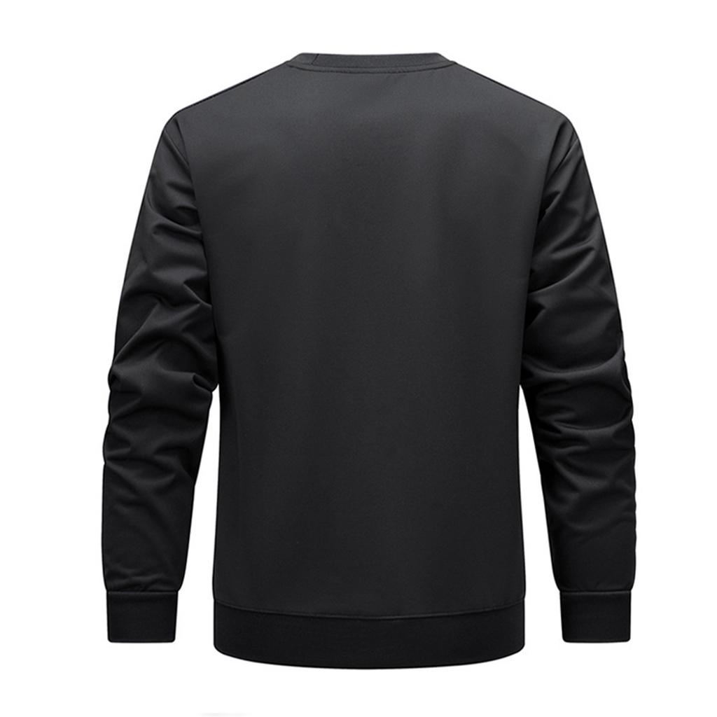 Men's Casual Top Round Neck Pullover Long Sleeved