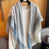 oversized beige flower travel sunscreen sunshade cotton and linen scarf women's silk scarf 111cm large square scarf shawl dual-purpose