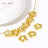 Fashion 18K Gold Plated Brass Flower Shape Spacer Beads For Bracelet Making,Metal Loose Beads DIY Beading Jewelry Fittings