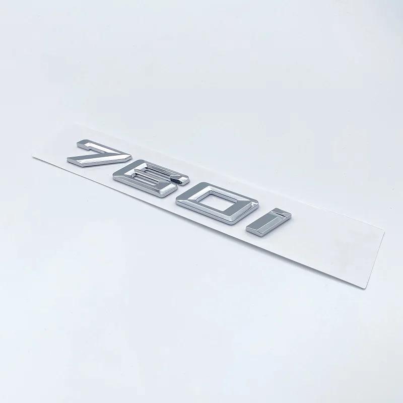 New Font Numbers Letters 730i 740i 745i 750i 760i Top ABS Emblem for BMW 7 Series Car Trunk Nameplate Logo Sticker Black Chrome