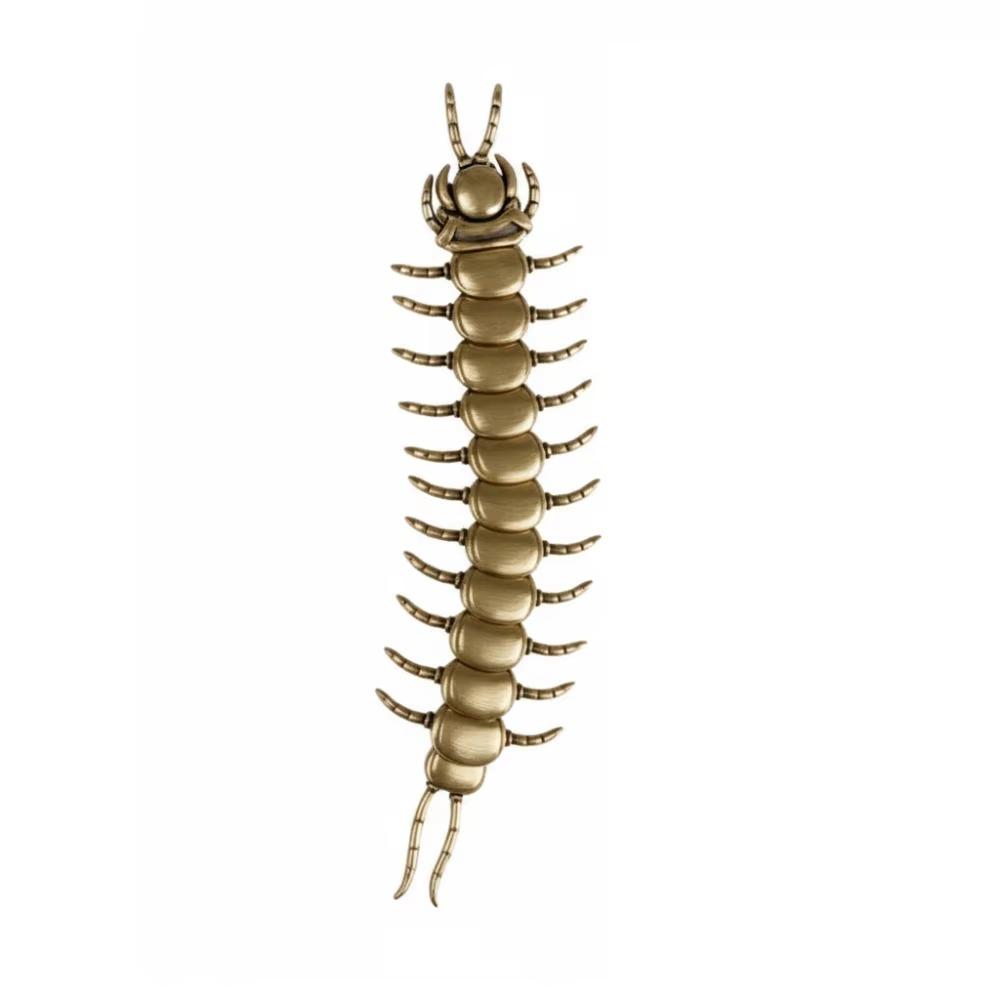 

Retro Style Centipede Brooch Lightweight Design Metal Button Clip-On Desk Ornament бронзовый