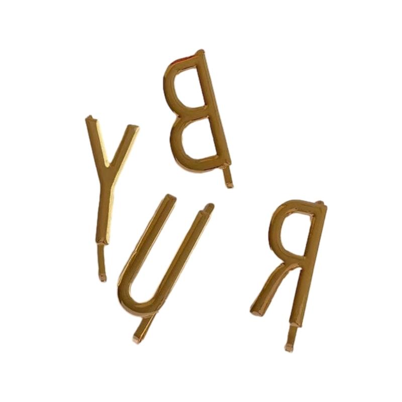 Letter Hairpins Sparkling Metal Stylish Hair Headdress for Women Girls Fashion Hair Clip Letter Hairpins Barrettes 1