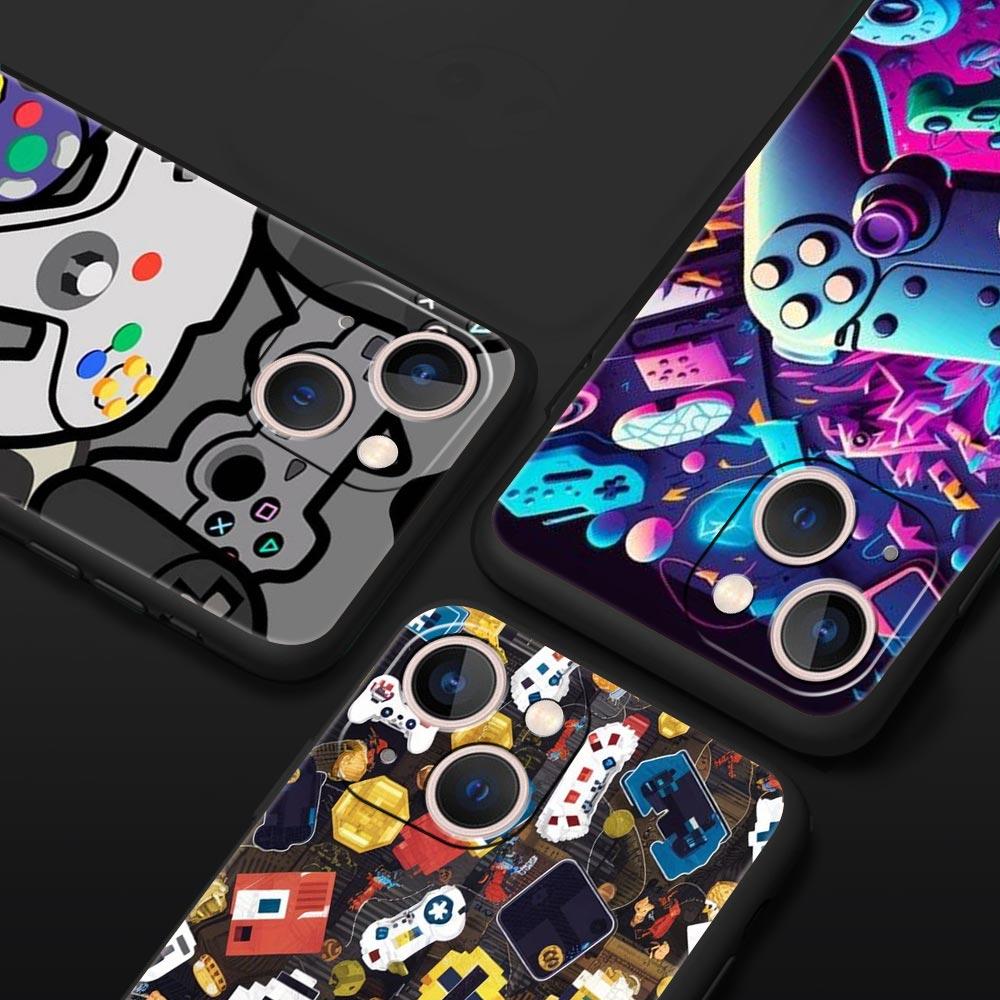 Game Controller Graphic Phone Case Cover for iPhone 17 16 15 14 13 12 11 Pro Max 17 Air Plus Shockproof Soft TPU Shell Funda Bag