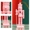 Set of 6 Traditional Colorful Wood Nutcrackers Soldiers Figurine Christmas Tree Hanging Pendants Decoration Festival