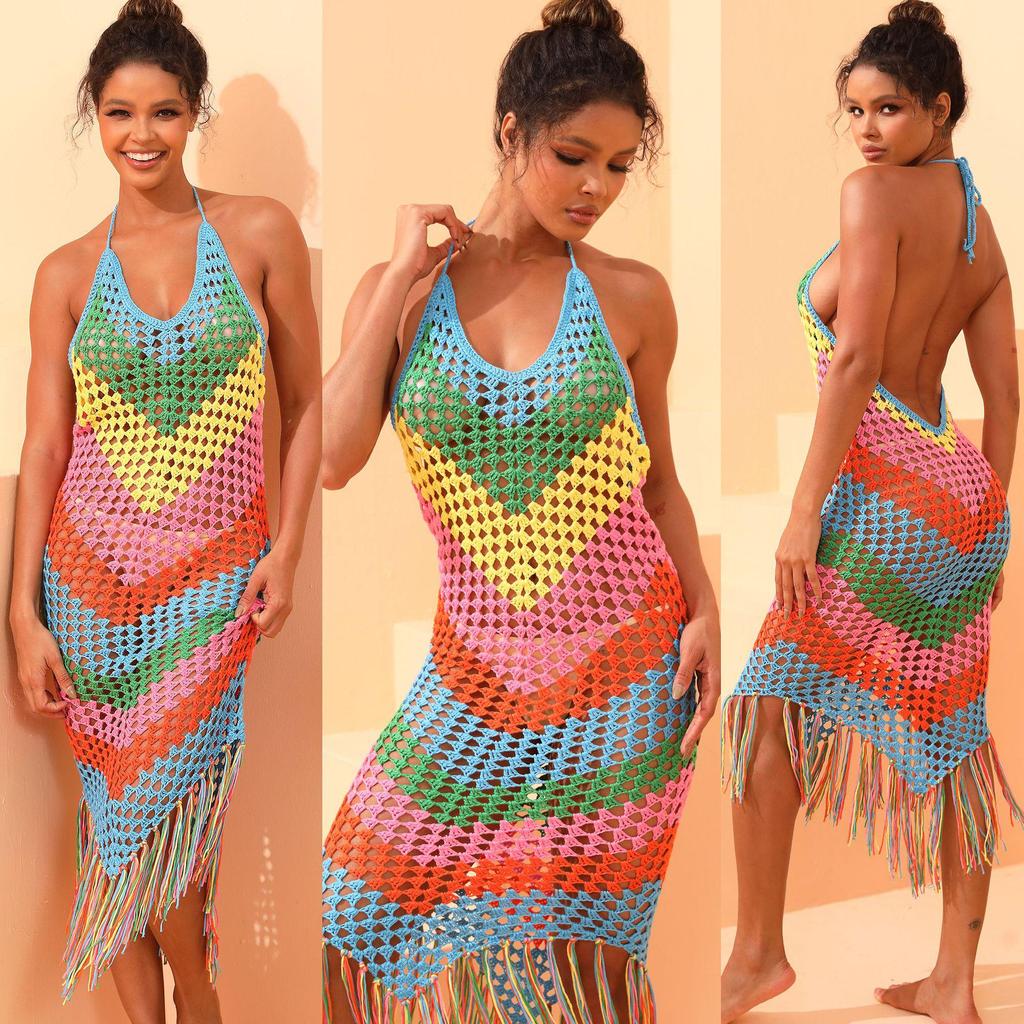 Handmade Crochet Beach Wedding Dress & Swimsuit Cover-up
