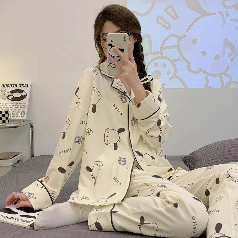 Pacha dog pajamas women's spring and autumn long-sleeved cute cartoon women's loungewear loose casual suit