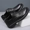 Men's Shoes Spring Breathable 2025 New Trend Platform Casual Shoes British Business Men's Big Head Leather Shoes Genuine Leather