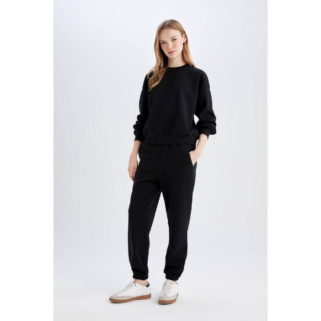 Normální střih Basic Silný fleece Uvnitř Crew Výstřih Pružný pas Bavlna Tepláková souprava D8022axns