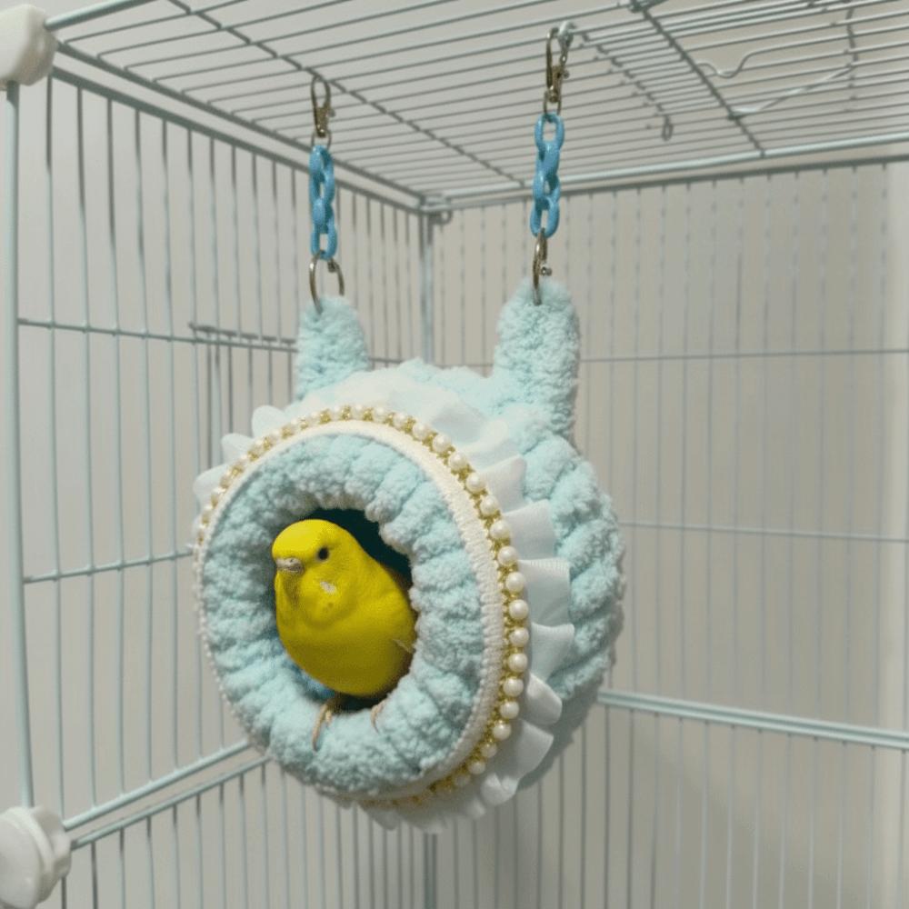 Vielseitige Verdickte Papageiennestschaukel Atmungsaktiv Gemütlich Papageiennesthaus Bonbonfarbe Warm Vogelkäfig Hängematte Herbst Winter
