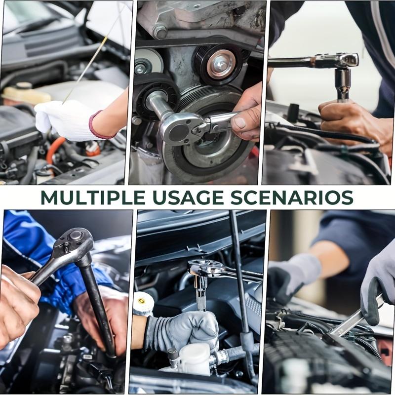 53pcs Socket Ratchet Wrench Bit Set 24Tooth Handle Metric Mechanics Tool Automotive Repair Home Use Customizable OEM Hard Case
