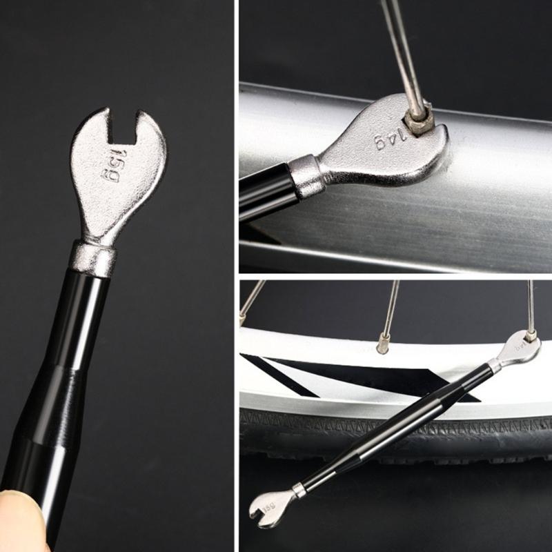 Bike Spoke Wrench Carbon Steel Bicycles Wheel Rim Spanner Bike Rim Correct Tool Bicycles Spoke Tool Easy To Use