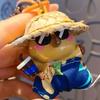 Cute Straw Hat Capybara Keychain Capibara Bag Pendant Funny Car Key Ring  Schoolbag Bag Decorations