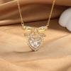 4 Carat Love Bow Necklace Women'S Large Gold-Plated Light Luxury High-End Collarbone Chain Pendant Fashion Jewelry