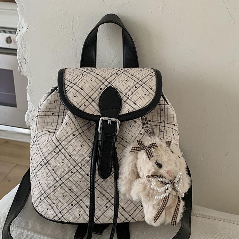 Niche Women's Backpack, New Casual Women's Bag, Plaid Bag, Commute To Work, Go Out, Travel Backpack