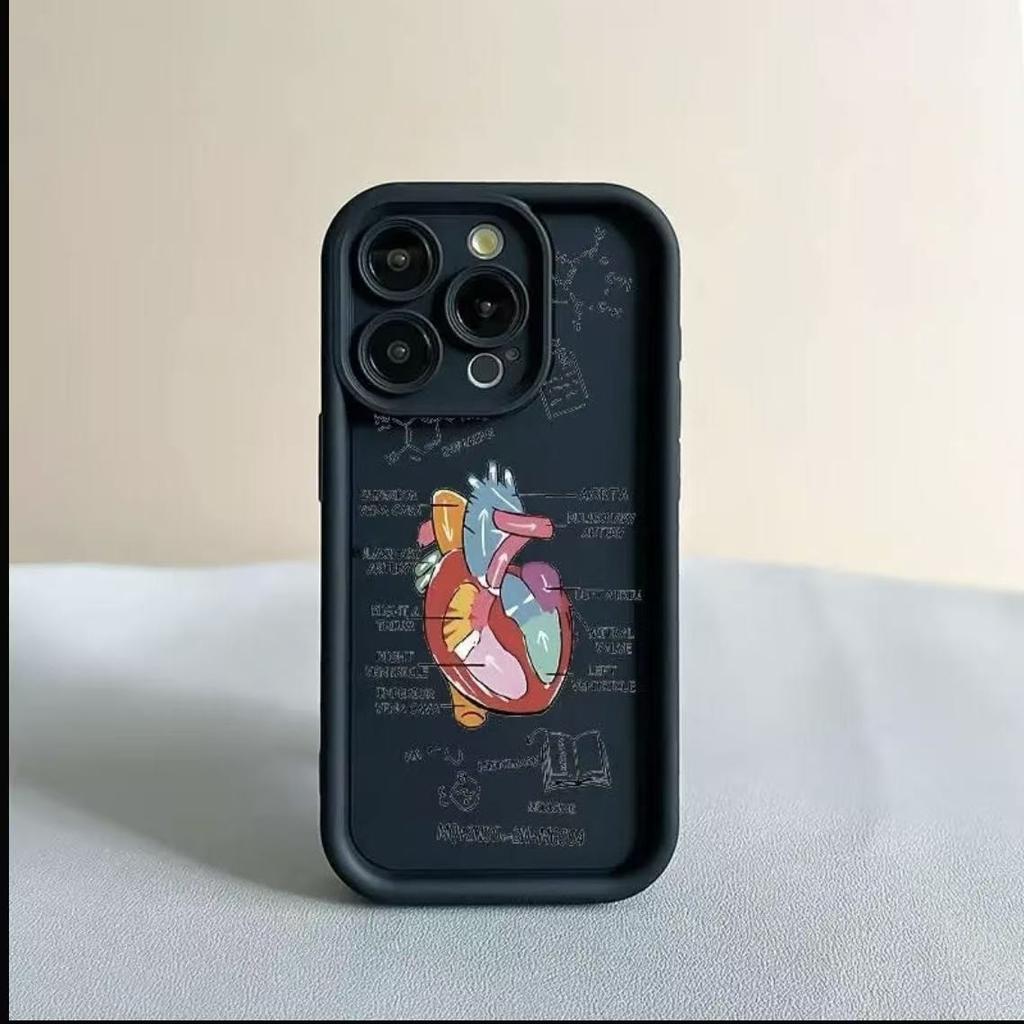 Heart analysis map is suitable for iphone17pro mobile phone case Apple 15 anti-drop 14 foreign trade 16promax new model
