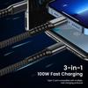 100W 5A 3 in 1 1,2 m Schnellladekabel Micro-USB Typ C Lightning-Kabel für iPhone Samsung Huawei Xiaomi Handy-Ladegerät USB C Datenkabel