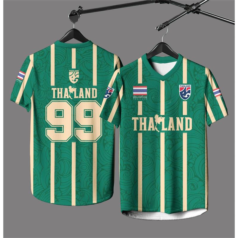 Camiseta Tops de Verão Personalizados para Homens e Mulheres Tailândia Esporte Camisa de Futebol Casual Camiseta Personalizada Roupas Infantis Roupas de Secagem Rápida