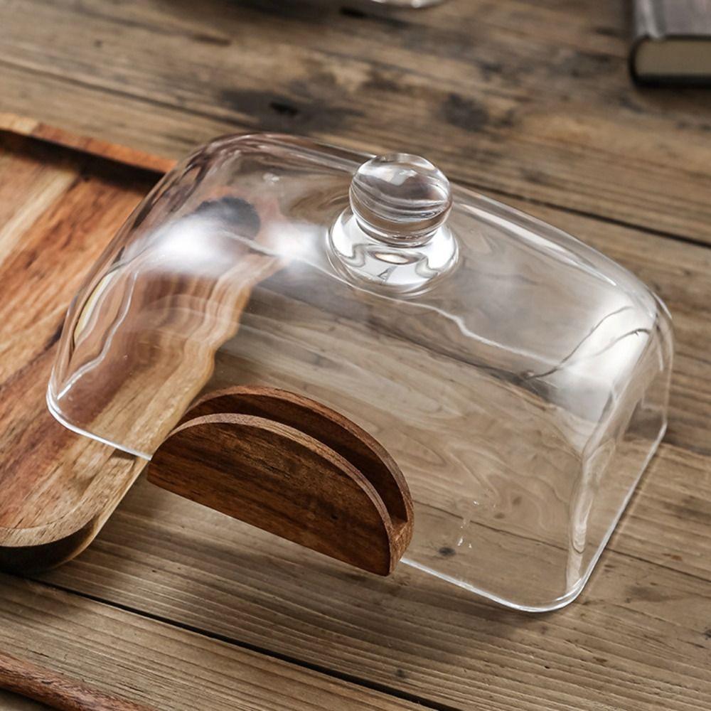 Exquisite Butterdose Holz Aufbewahrungstablett Backwerkzeuge Käse Frischhaltebox Teetisch