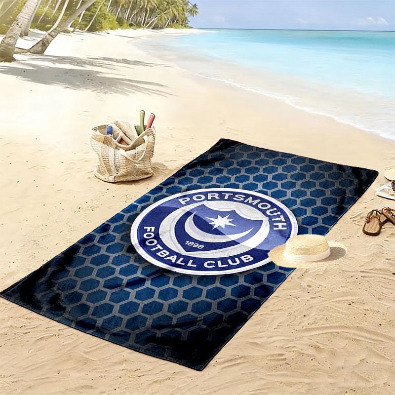 Portsmouth F.C Beach Towel, Large Soft Quick Dry Towel for Beach Camping Swimming