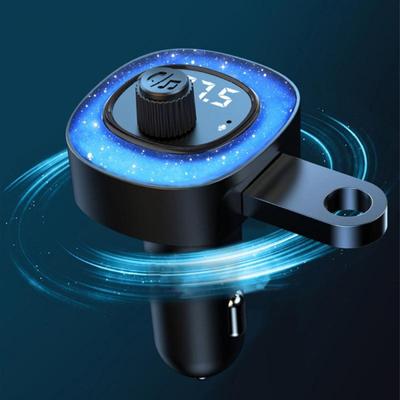 Car Blutooth FM Transmitter Mutifunction TYPE-C Digital Display Auto Charger Mp3 Player Cigarette Lighter Adpter With Light