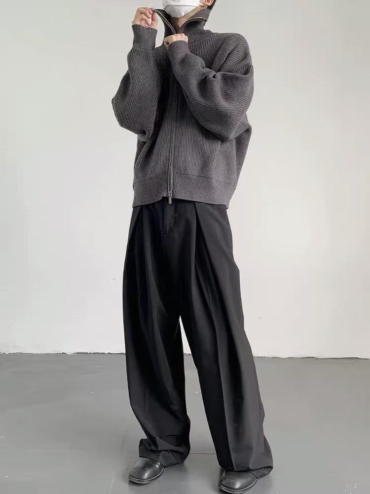 Men's Trendy Half-High Collar Cardigan Sweater, Autumn/Winter 2023 Collection