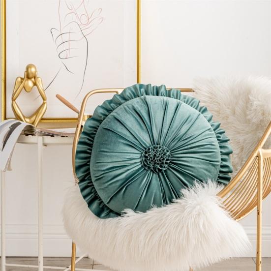 Seat Pillow Ruffle Super Soft Comfortable Touch Full Filling Elastic Decorative Round