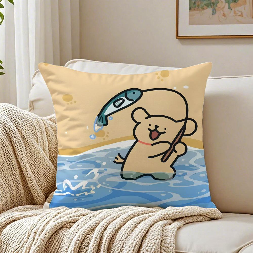 moonlab studio Art Cartoon Cute Dog Cushion Cover Pillowcase Antidustmite living Room Sofa Decor Cushion Room