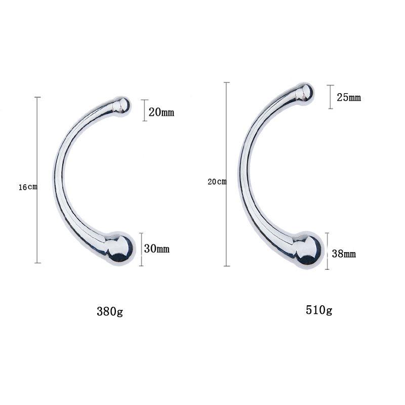 Double Ended Stainless Steel G Spot Massage Stick Pure Metal Penis G-Spot Stimulator Anal Plug Dildo Sex Toys for Women Men