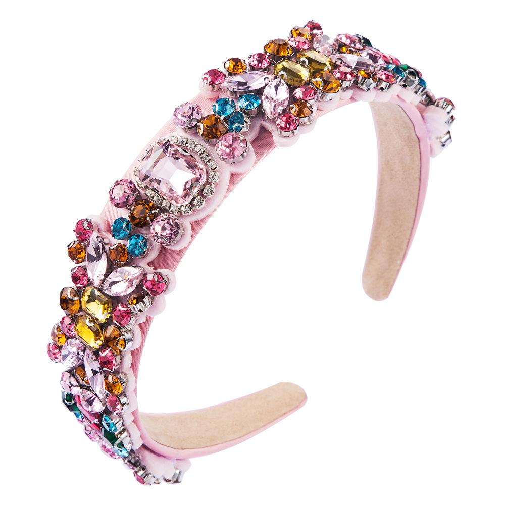 Women's Hair Band Headband Women's Baroque Vintage Colored Hair Hoop