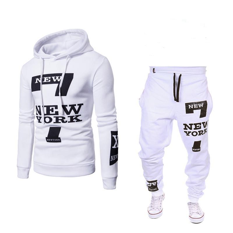SCIONE 2pcs/set Men's Mannequin Cap Men's Casual Letter Print Sweater Hoodie Set