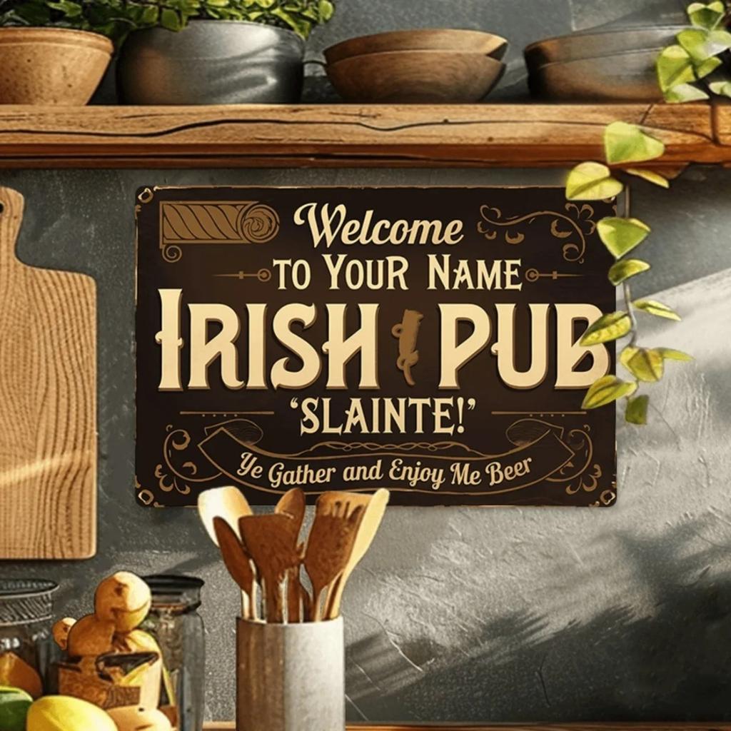 Custom Metal Signage for Pub Decor, Personalized Aluminum Art for Home Bar Wall