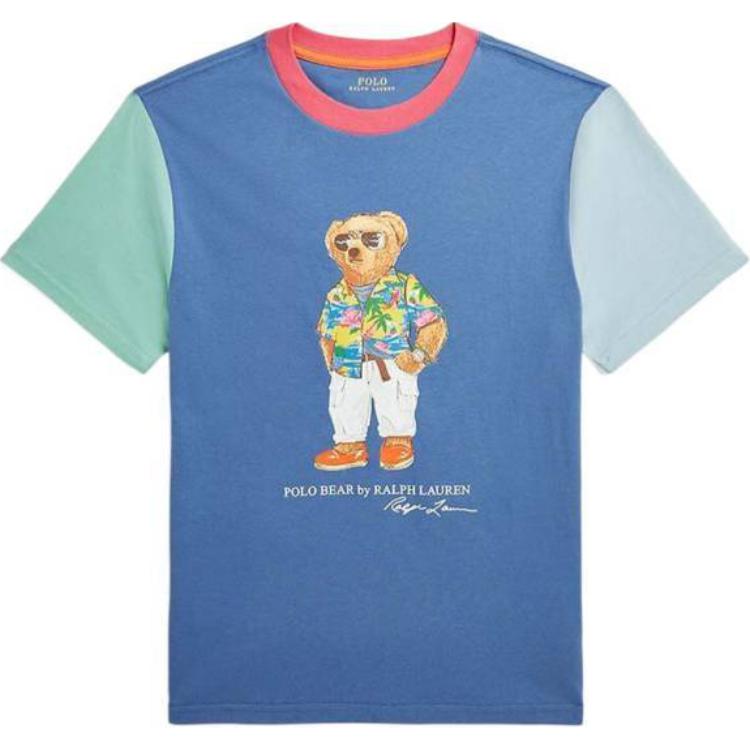 

Детская футболка с коротким рукавом и круглым вырезом Polo Ralph Lauren Color Block Топы Синий 323905258-003 M